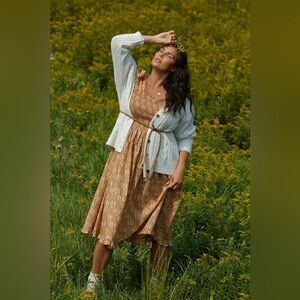 Anthropologie Mender Smocked Midi Dress